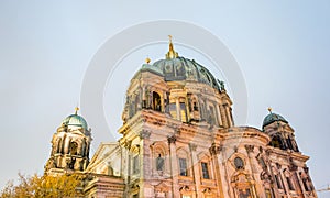 Street view of Berlin Cathedral at night, Germany