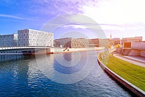 Street view of Berlin skyline in berlin, Germany