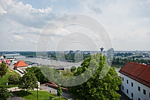 Street of view Bratislava bridge, Slovakia