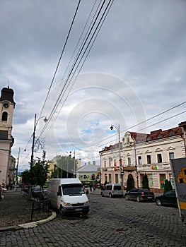 Street view of Chernivtsi city in Ukraine