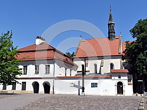 A street view of the Church of St. Giles in Krakow