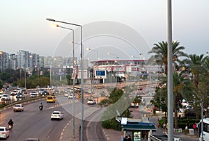 Street view of the city of Antalya photo
