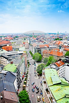 Street view in city centre of Munich, Germany