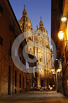 Street view on Clerecia Church, Salamanca, S photo