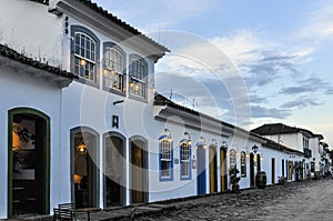 Street view in the Colonial Town of Paraty, Brazil