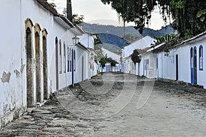 Street view in the Colonial Town of Paraty, Brazil