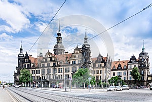 Street view of downtown Dresden, Germany