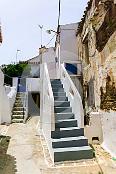 Street view in Driopis Driopida, the traditional village of cycladic island Kythnos in Greece