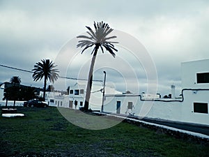 Street view of Haria City, Lanzarote is