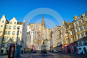 Street view of the historic old town, Edinburgh