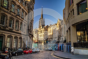 Street view of the historic Royal Mile, Edinburgh