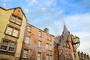 Street view of the historic Royal Mile, Edinburgh photo
