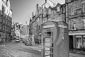 Street view of the historic Royal Mile, Edinburgh photo