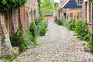 Street view in the historic small town of Veere, Netherlands