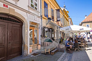 Street view in historical center of Maribor, Lower Styria, Slovenia