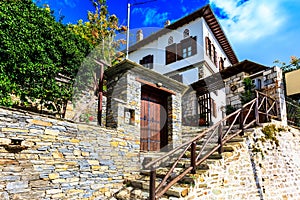 Street view at Makrinitsa village of Pelion, Greece