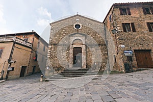 Street view of Montalcino, the medieval town in Tuscany, Italy