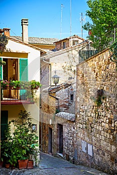 Street view of Montepulciano, Italy