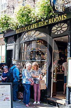 Street view over Bettys Tea Rooms, York, England