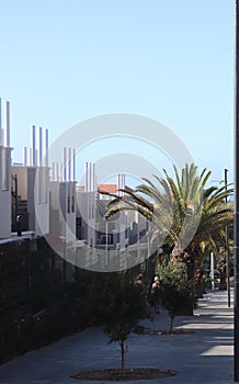 Street view over the hotels and resorts of Costa Adeje resort in Tenerife