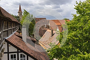 Street view of Rothenburg ob der Tauber.