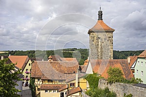 Street view of Rothenburg ob der Tauber.