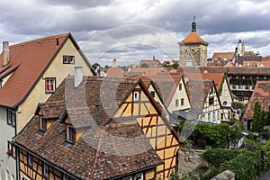 Street view of Rothenburg ob der Tauber.