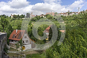 Street view of Rothenburg ob der Tauber