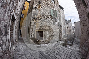 Street view of Sibenik in Croatia