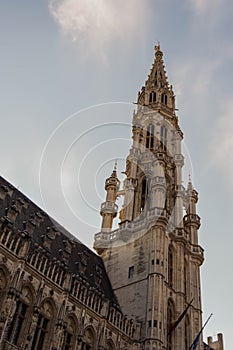 Street view of some Buildings in the center of Brussels