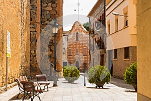 Street view of traditional Spanish town Montroig del Camp, province Tarragona
