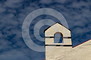 Street view up to a traditional building in the resort of Costa Adeje in Tenerife