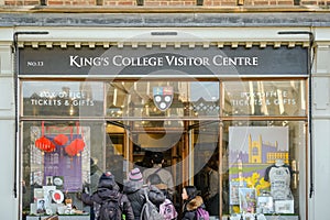 Cambridge City visitors centre showing members of the public entering the store.