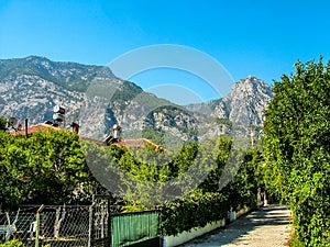 Street in the village of Beldibi  in Turkey