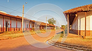 Street in the village Concepcion, jesuit missions in the Chiquitos region, Bolivia