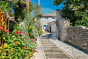 Street in village of Monodendri. Zagoria, Greece