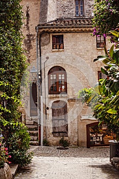 Street in the village of Saint-Paul-de-Vence in the south of France