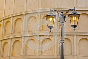 Street Vintage Lamp Classic With Ancient Building Background