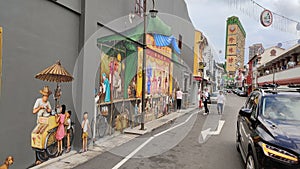 Street wall paining at chaina town, singapore