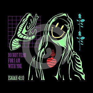 Street wear design Jesus Christ theme do not fear photo