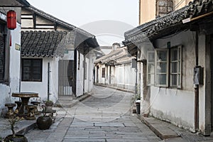 Street in Xinchang Ancient Town in Shanghai, China