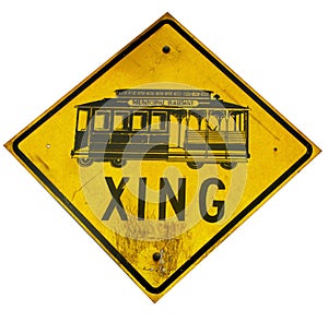 Streetcar crossing sign photo
