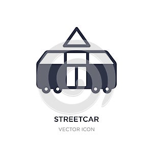 streetcar icon on white background. Simple element illustration from Transport concept
