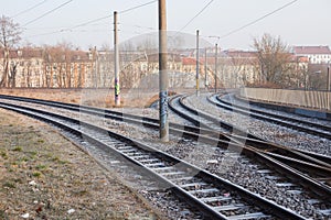 Streetcar rails in Frankfurt (Oder)