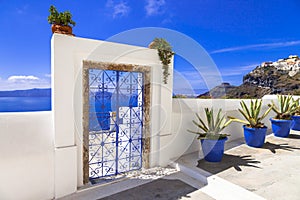 Streetes of Santorini island. Architectural details. Greece photo