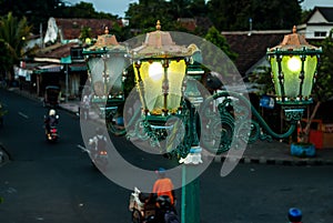 Streetlamp in front of gate to Kraton