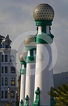 Streetlamp of Kursaal Bridge in San Sebastian.