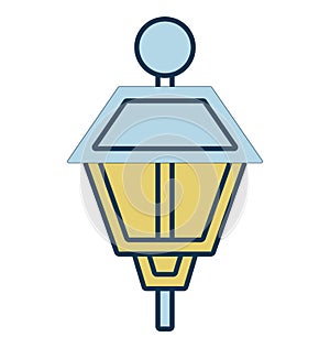 Streetlamp, Streetlight Isolated Vector Icon for Party and Celebration