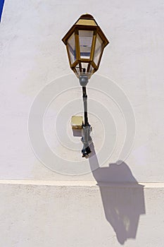 Streetlamp on white wall, the Kasbah of the Udayas, Rabat