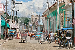 Streetlife scene in the historical center of Trinidad